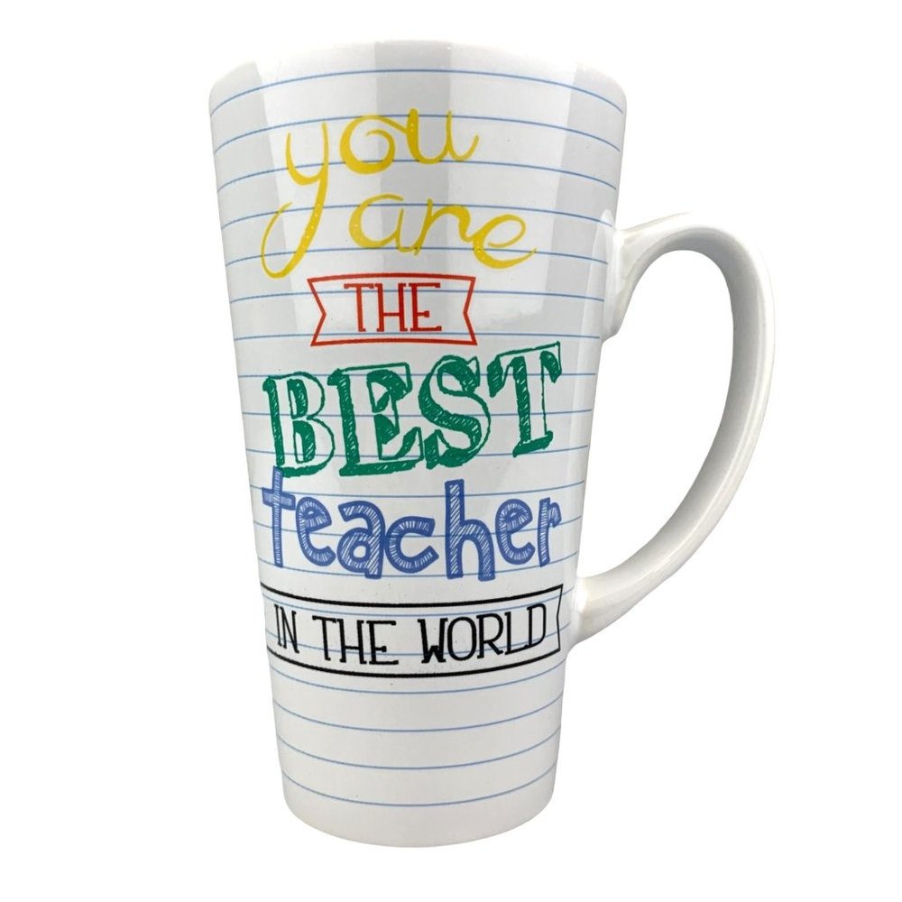 Coffee Mug Cup You Are the Best Teacher Tall Oversized Notebook Paper Pattern